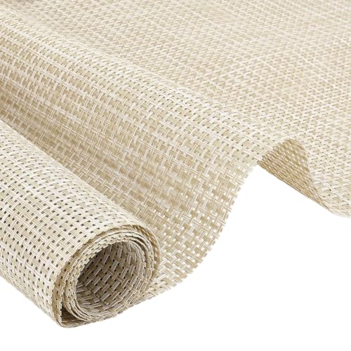 BENECREAT Tissu Maille Vinyl Tressé Beige 0,9x1,5m Extérieur