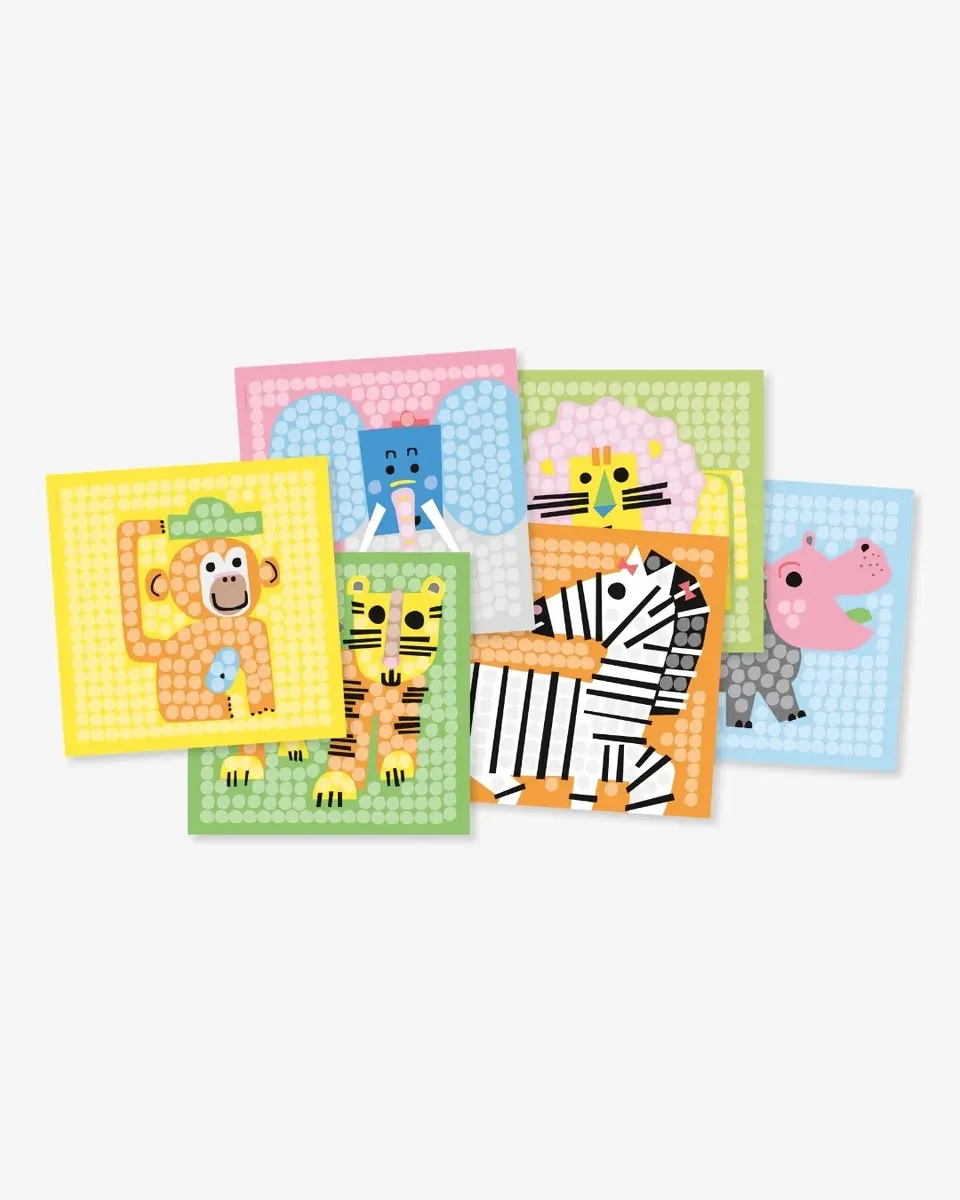 Playmaïs Mosaic Zoo cartes mosaïque 6 cartes animaux