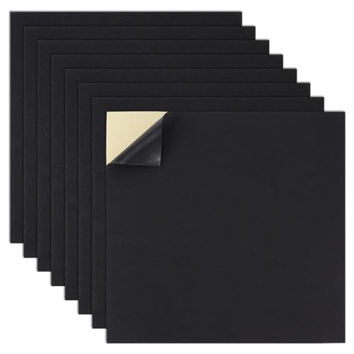 BENECREAT Mousse EVA Auto-Adhésive Noire 1mm 30x30cm 8 Feuilles