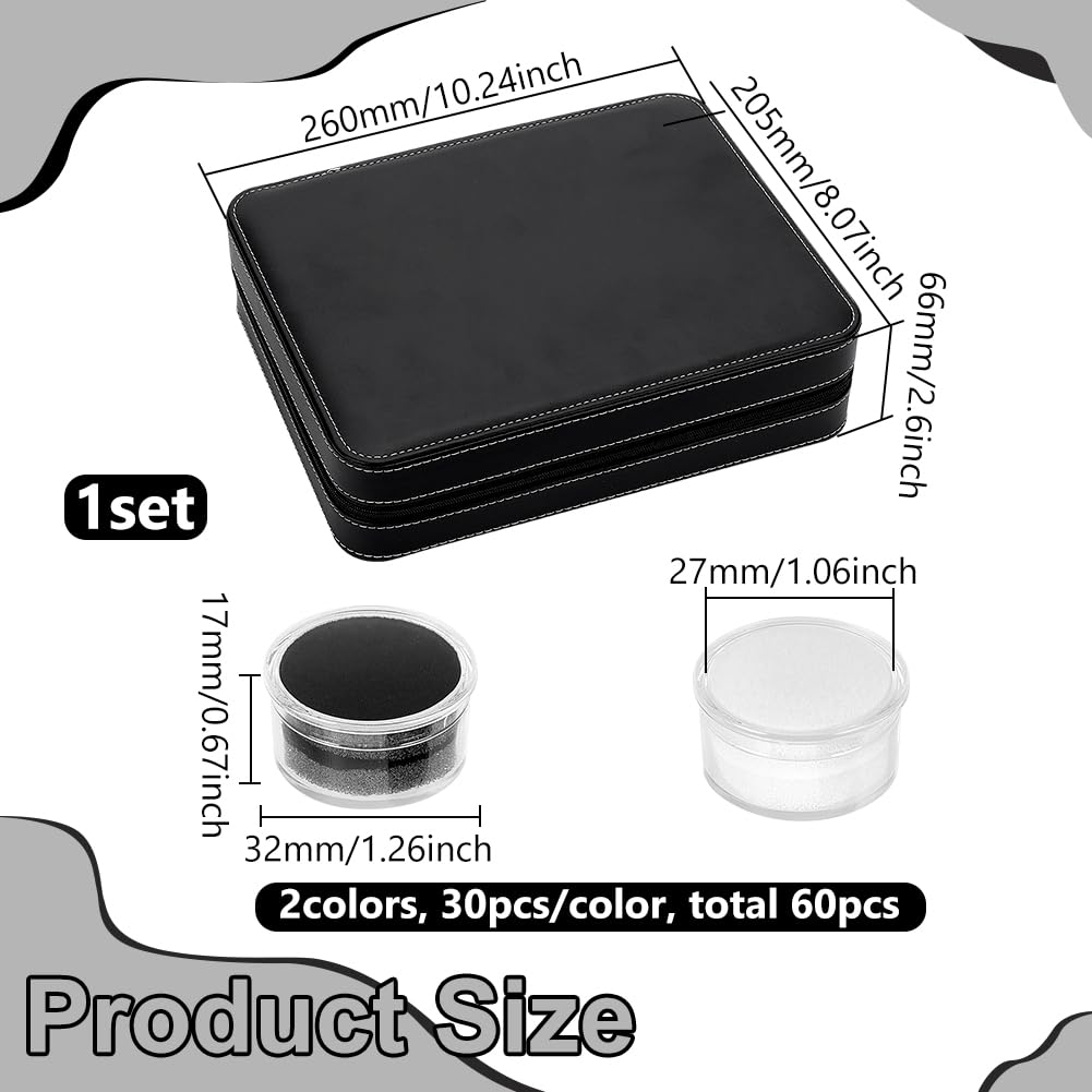 BENECREAT Diamant boîte bijoux ronde 60 pcs verre