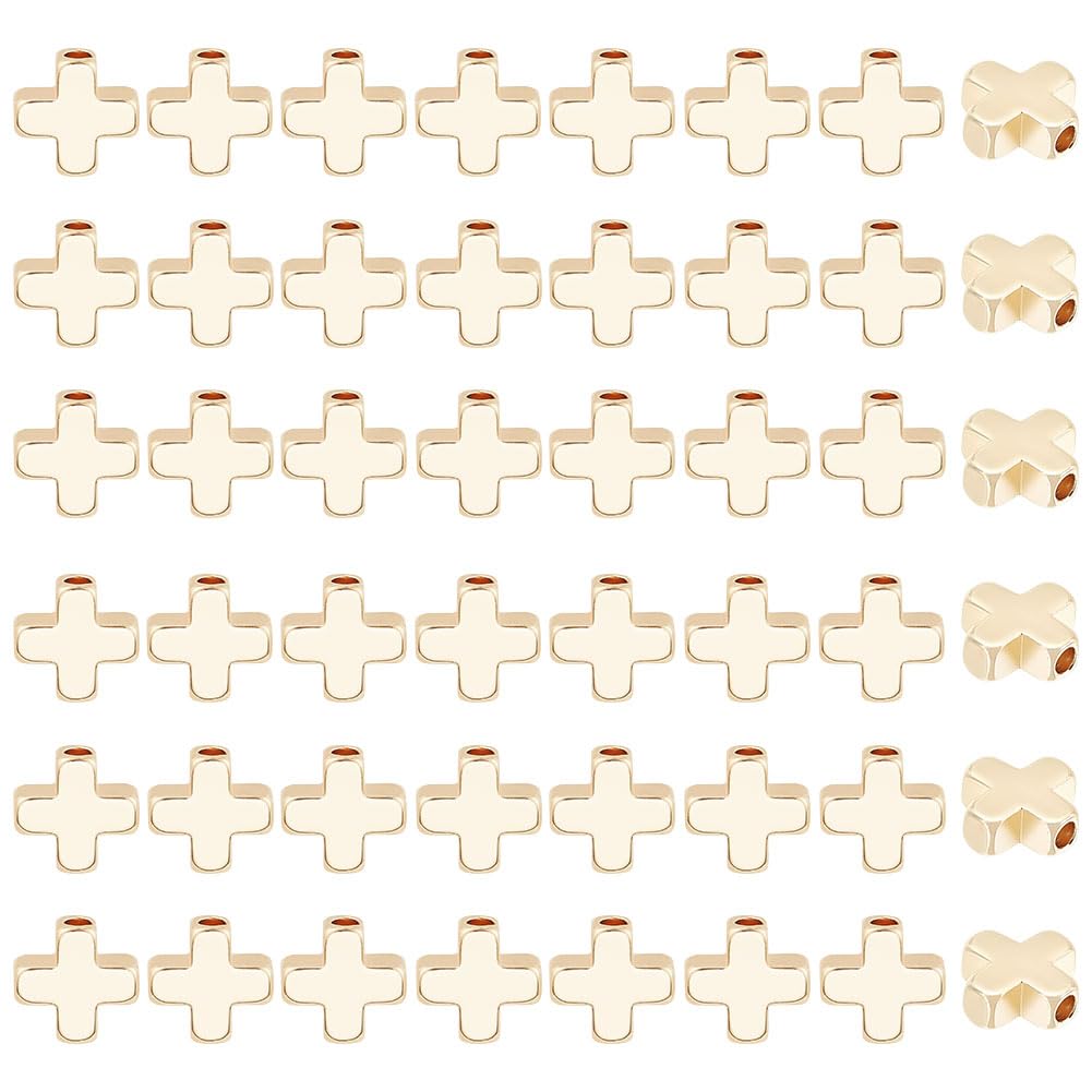 BENECREAT Perles espacement colonne 6mm plaqué or 60 pcs