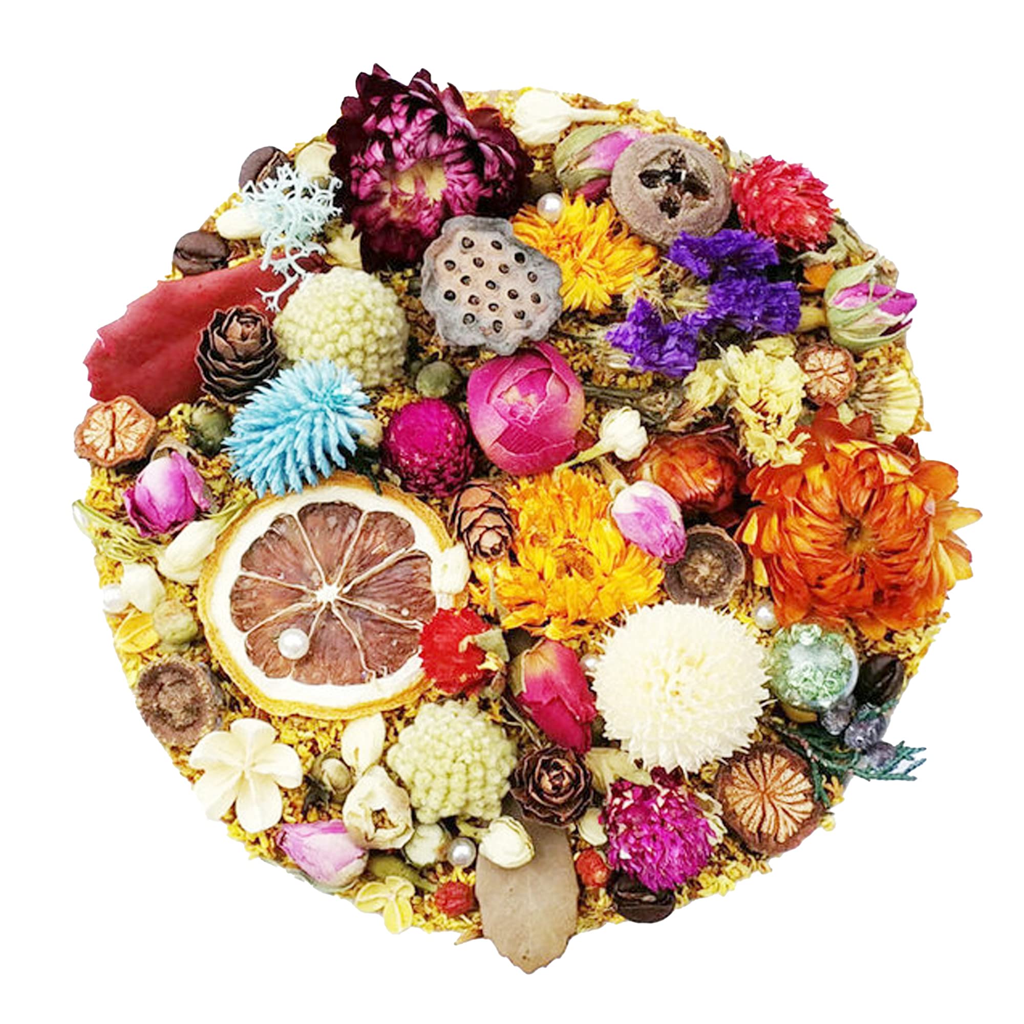 Cayway fleurs séchées naturelles 16 sachets bougie savon