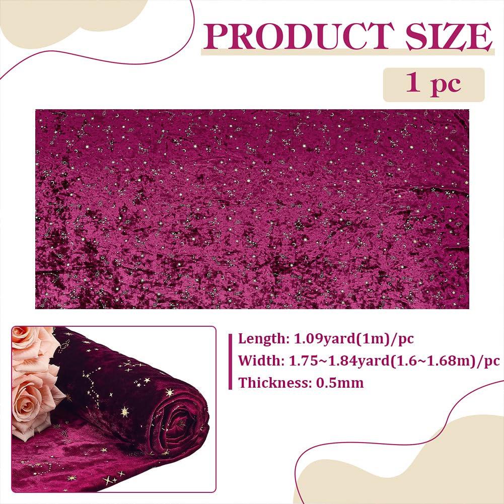 BENECREAT tissu velours stretch lune rouge foncé 1m