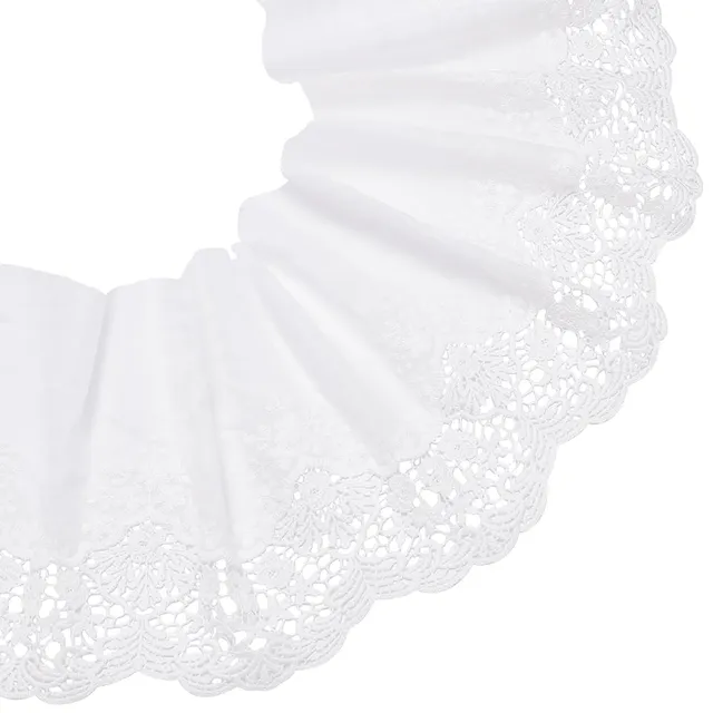 BENECREAT Ruban Dentelle Coton Blanc 20 cm x 3 m Œillet