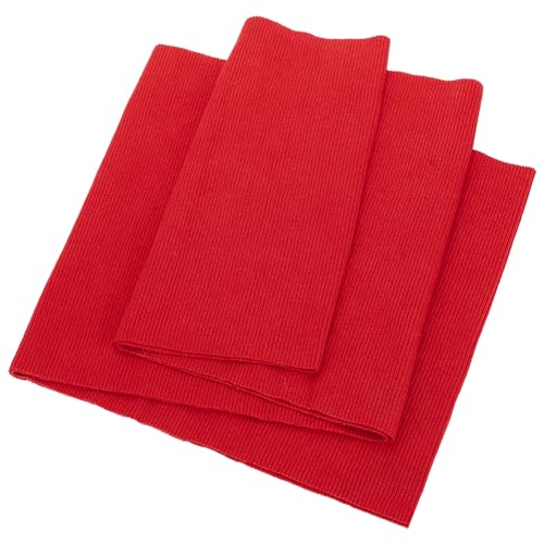 BENECREAT Tissu Bord Côte Rouge 22x63cm Élastique Couture