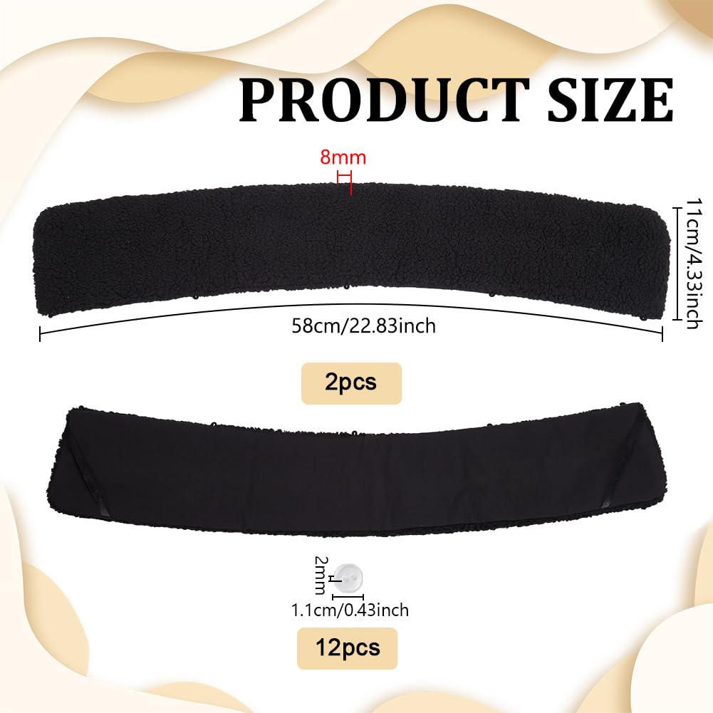 BENECREAT col détachable fausse fourrure noir 2 pcs