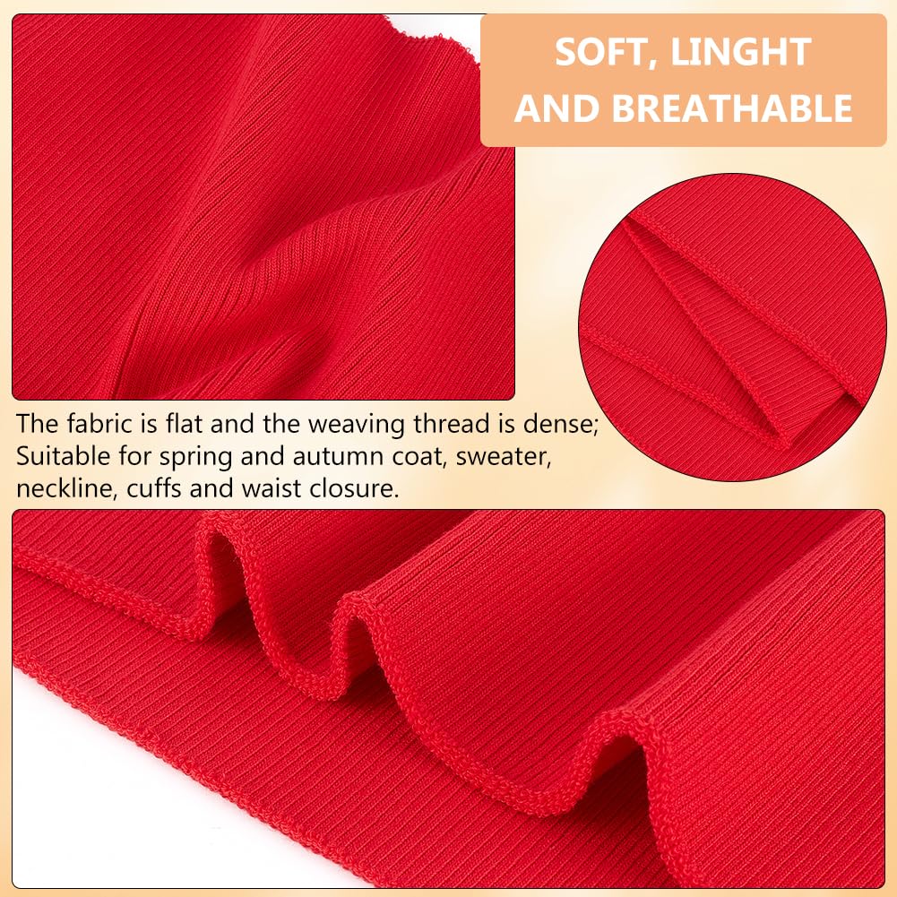 BENECREAT Tissu Côtelé Rouge Foncé 100x17,5 cm Polyester