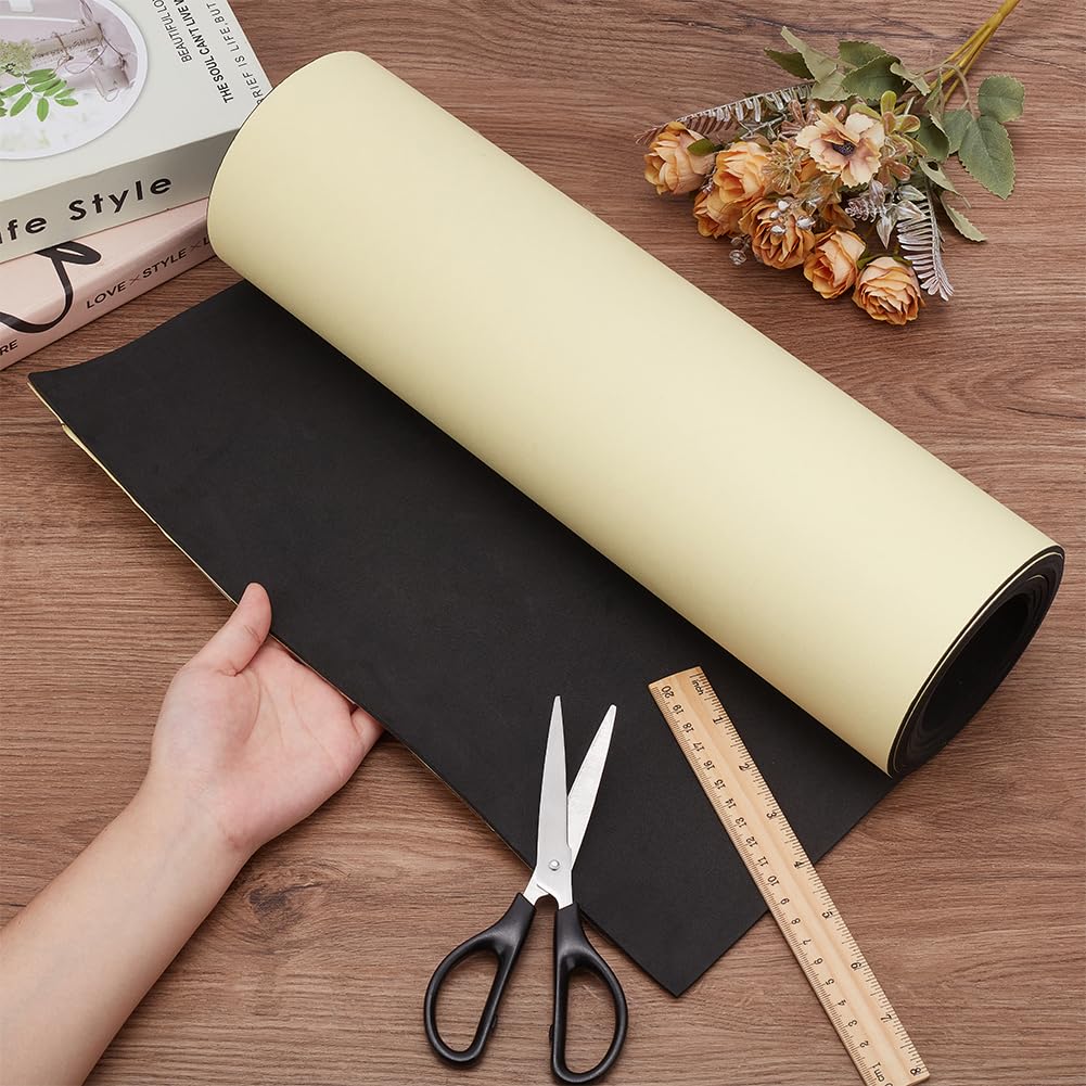 BENECREAT Rouleau Mousse EVA Adhésive Noire 2m x 40cm 2mm