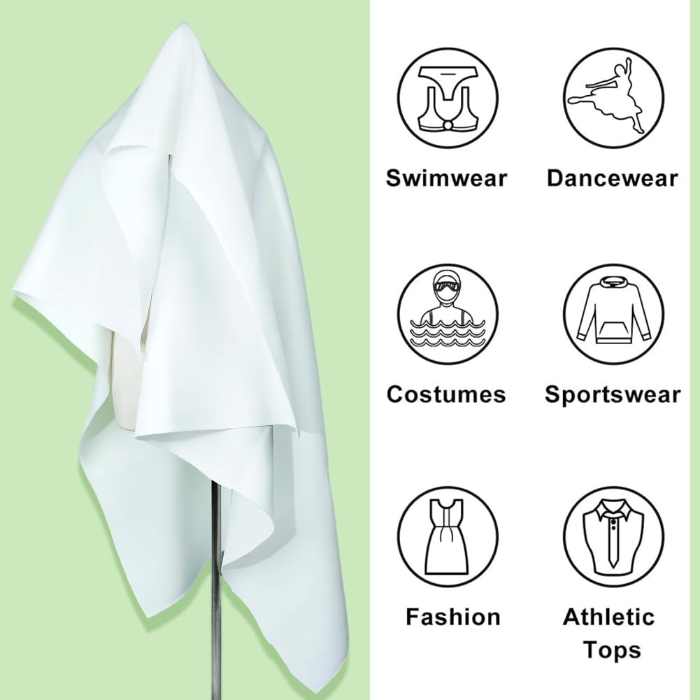 BENECREAT Tissu Jersey Blanc Polyester 1,4m x 156cm Souple