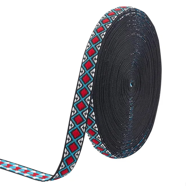 BENECREAT Ruban brodé rouge losanges 13 mm 10 m