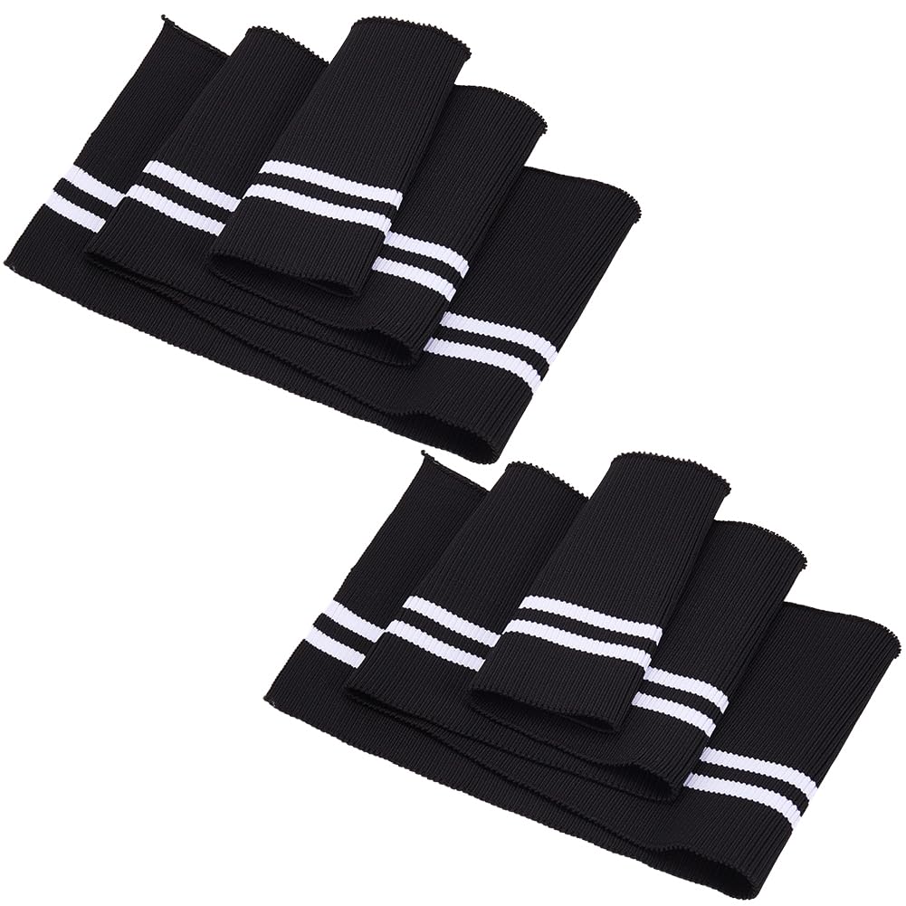 BENECREAT Tissu Jersey Côtelé Gris 79x15,2 cm 2 Pcs