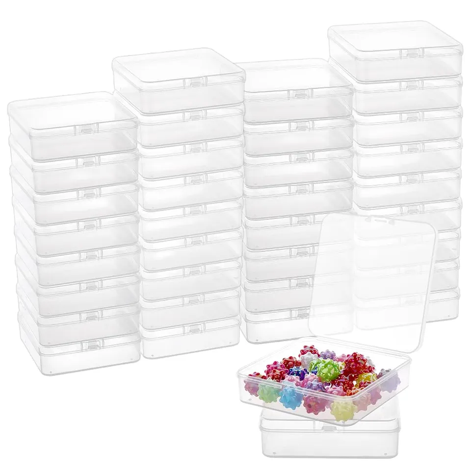 BENECREAT Mini boîtes carrées 9,5cm transparentes 40 pcs