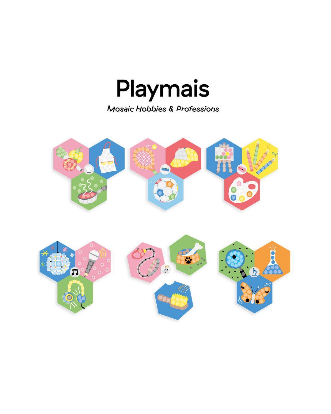 PLAYMAÏS Mosaic Hobbies & Professions mosaïque 6 modèles