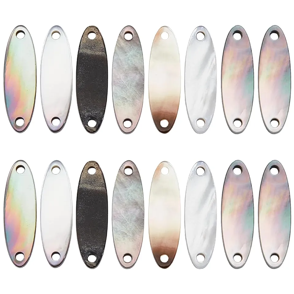 BENECREAT Perles Nacre Noire Rectangle 20x6mm x16