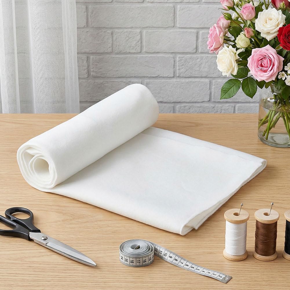 BENECREAT Tissu Jersey Blanc Polyester 1,4m x 156cm Souple