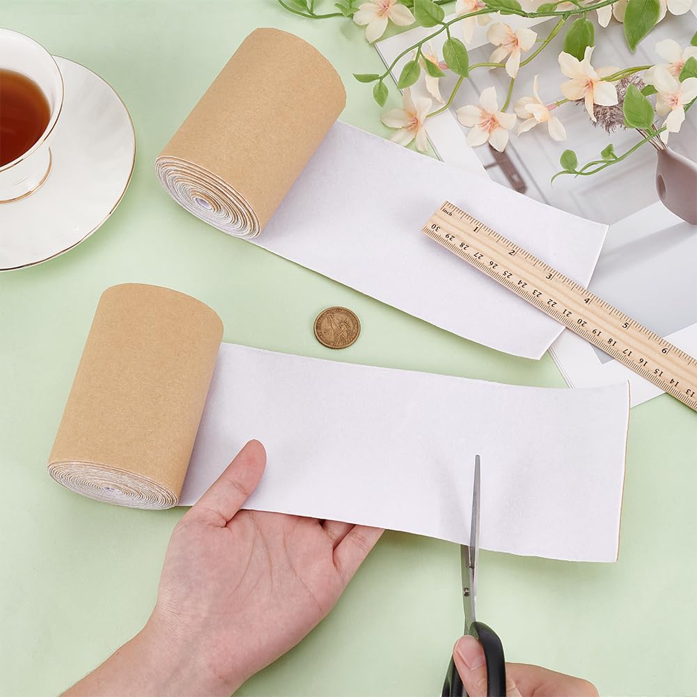 BENECREAT Velours Auto-Adhésif Blanc 10cm x 7,3m 2 Rouleaux