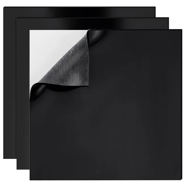 BENECREAT Feuille silicone adhésive noire 3mm 3 pcs