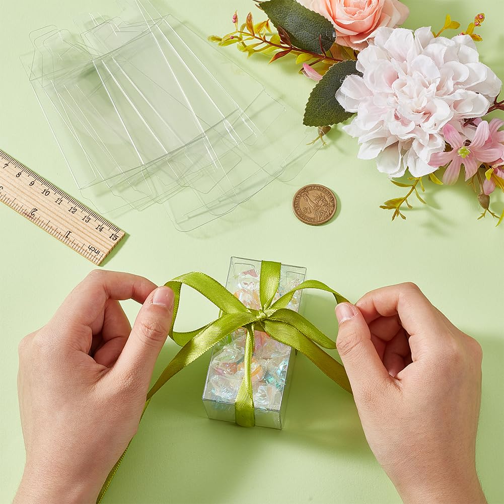 BENECREAT Boîte PVC transparente 4x4x8 cm x40 dragées