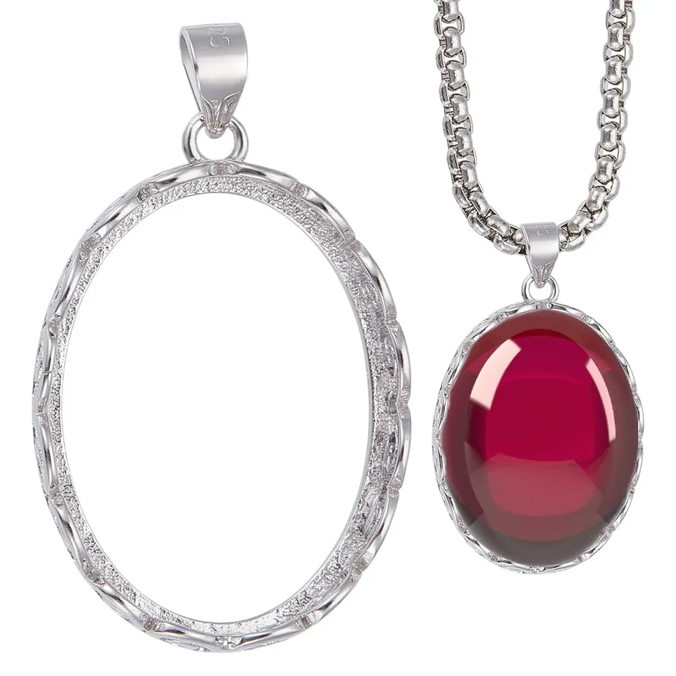 BENECREAT support pendentif plateau argent 925 cabochon