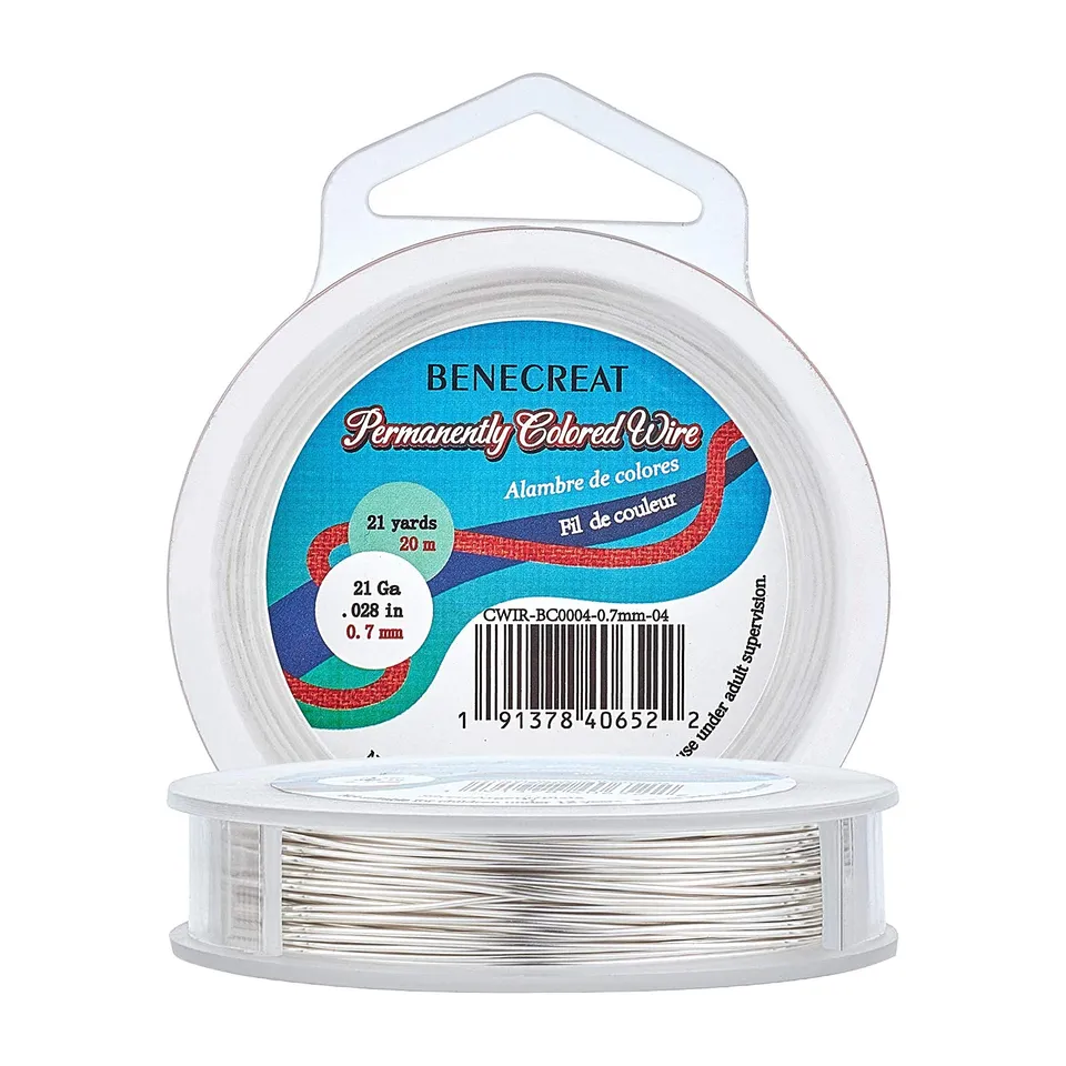 BENECREAT Fil Cuivre Argenté Bijoux 0,7mm 20m Anti-terni