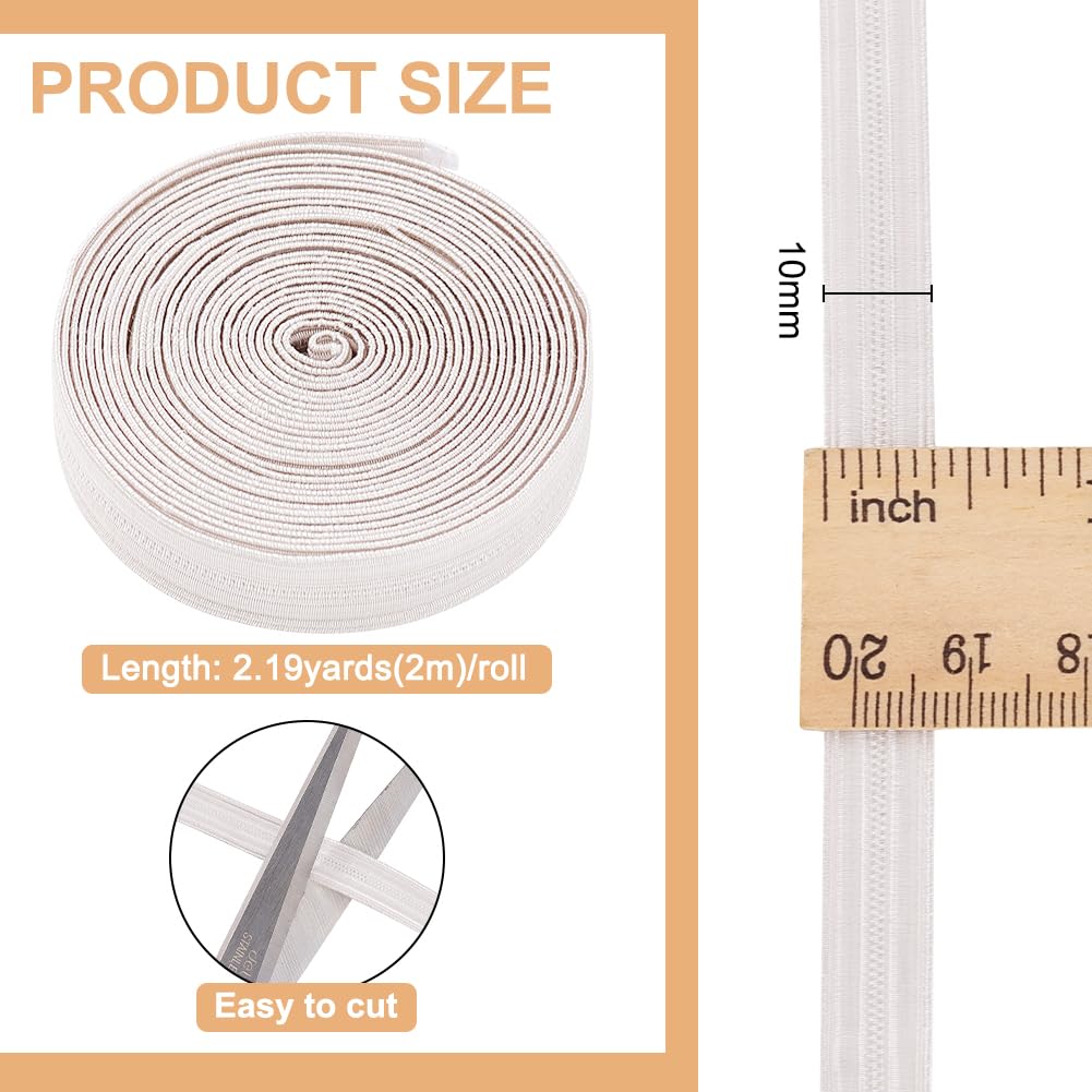 BENECREAT Ruban Tressé Militaire Argenté 10mm 2 Mètres