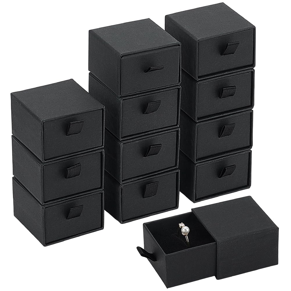 BENECREAT boîtes bijoux tiroir tan 5 cm lot 12 carton