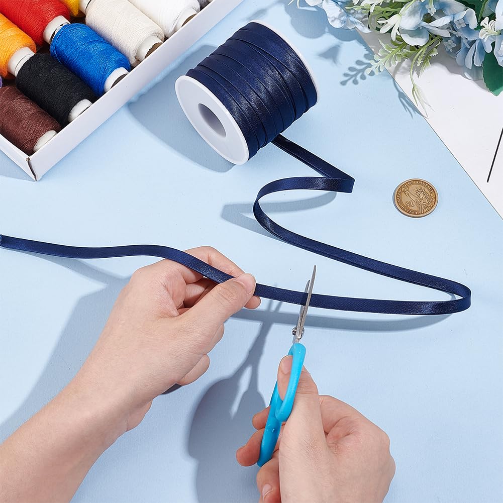 BENECREAT Biais Satiné Bleu Prusse 8,5mm 25m double pli