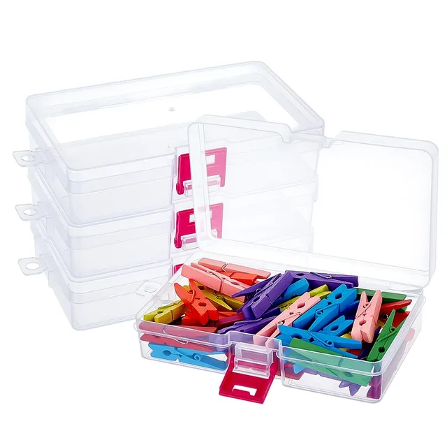 BENECREAT Boîtes Rangement Plastique Transparent 24pcs Bleu Rouge