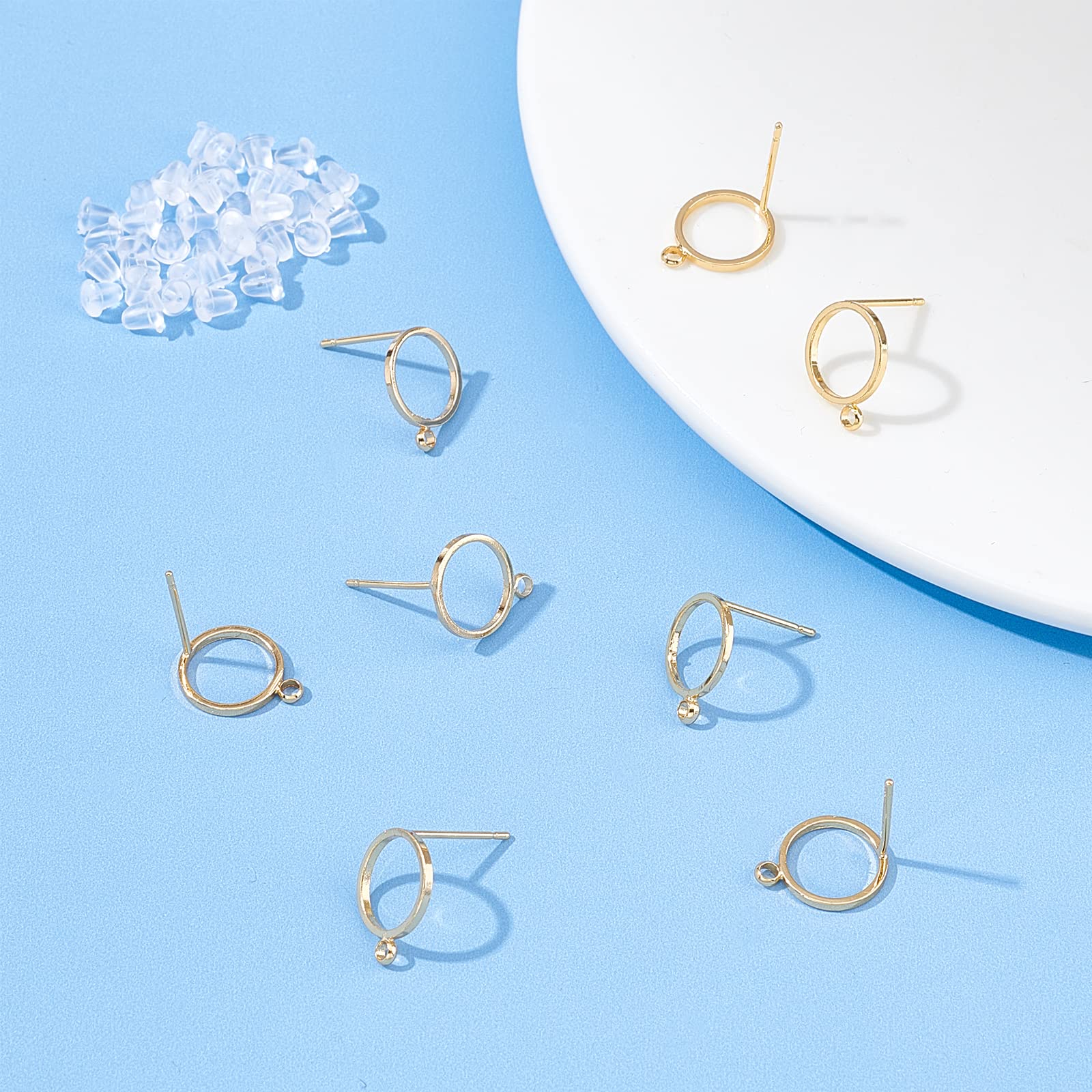 Benecreat Clous Oreille Laiton Doré 12,5mm Lot 20