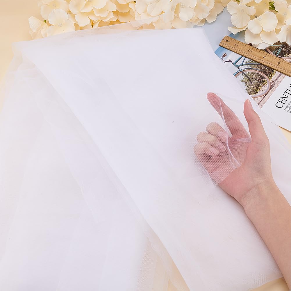 BENECREAT Tissu maille nylon blanc 4,5 m voile mariée