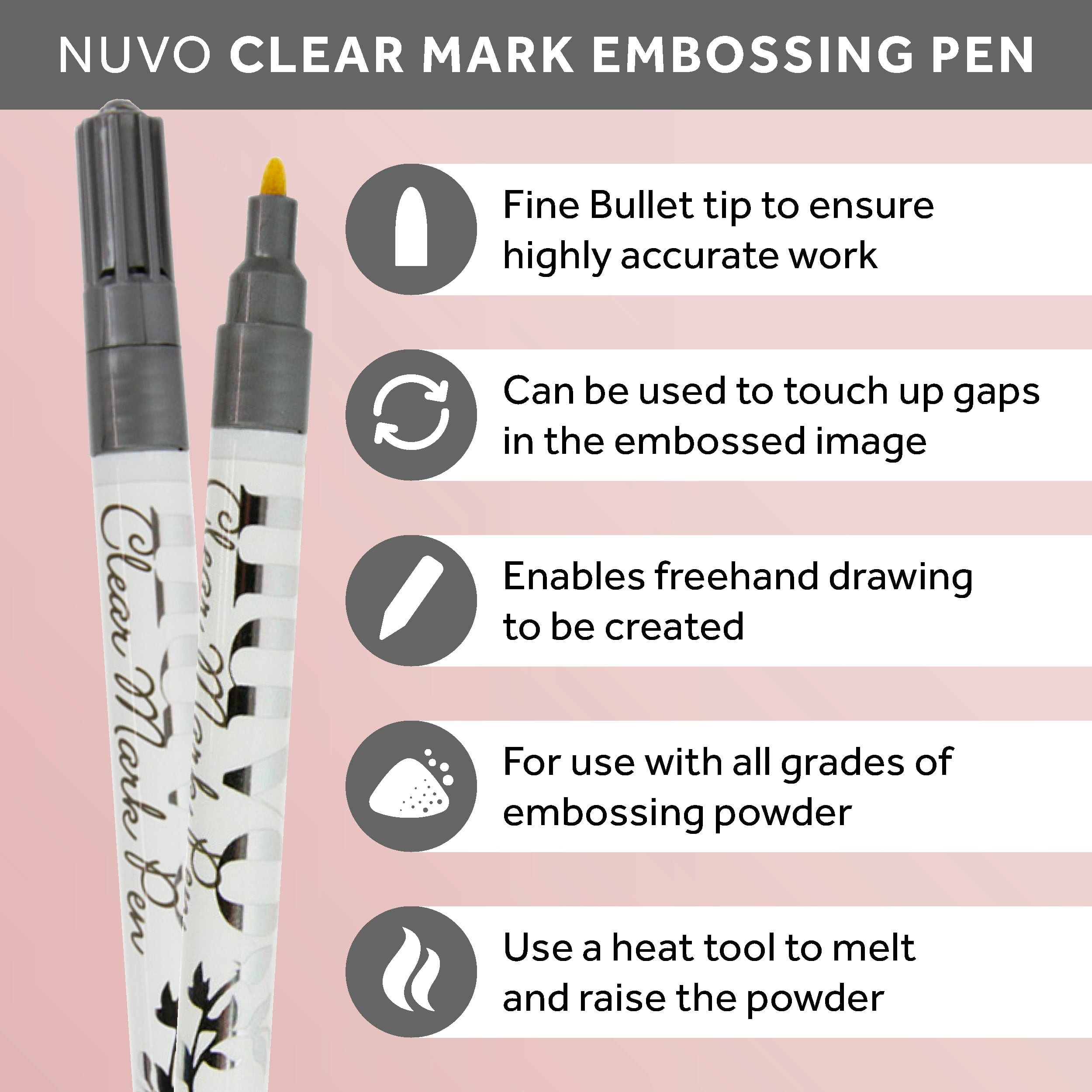 Nuvo Clear Mark 103N stylo embossage pointe fine