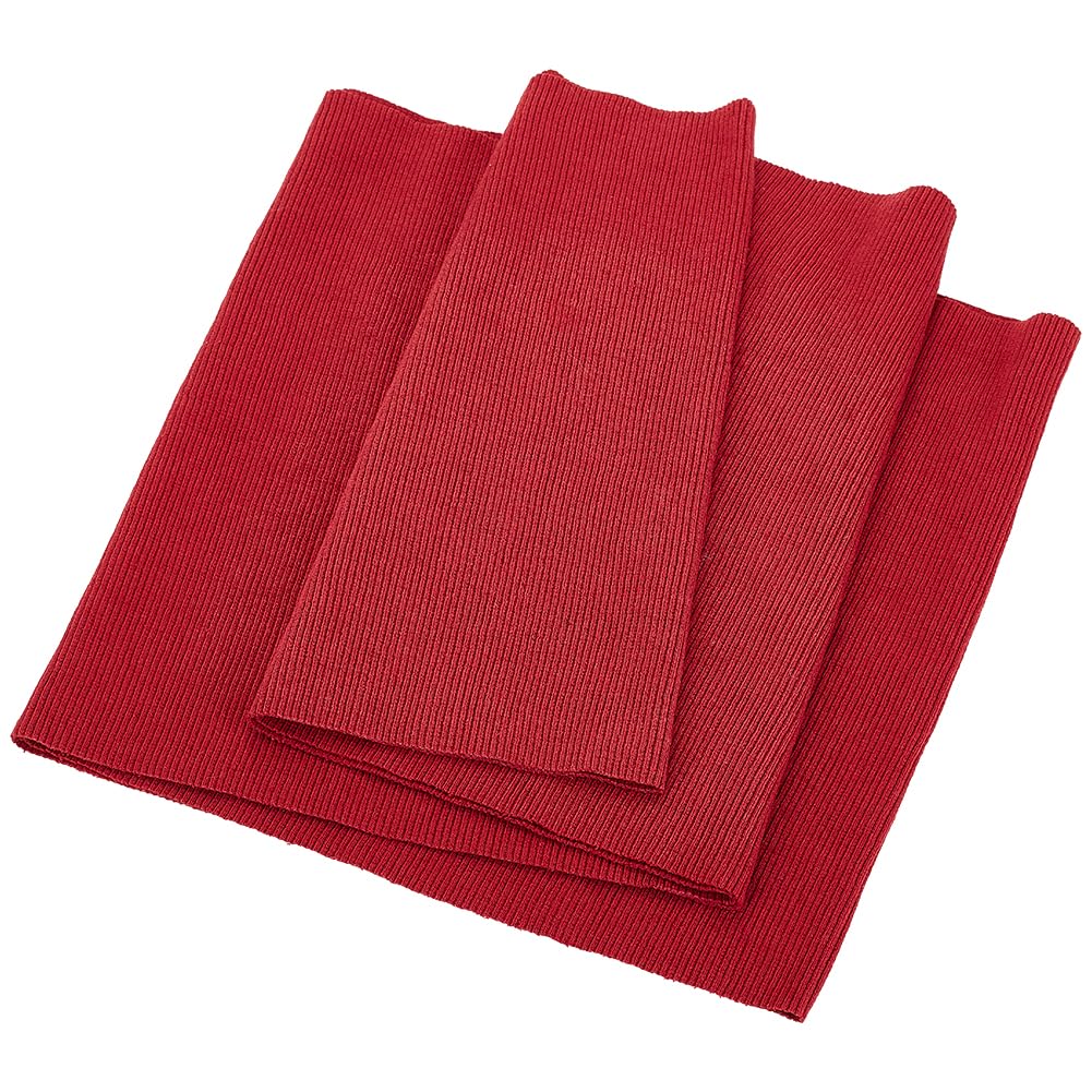 BENECREAT Tissu Bord Côte Rouge 22x63cm Élastique Couture