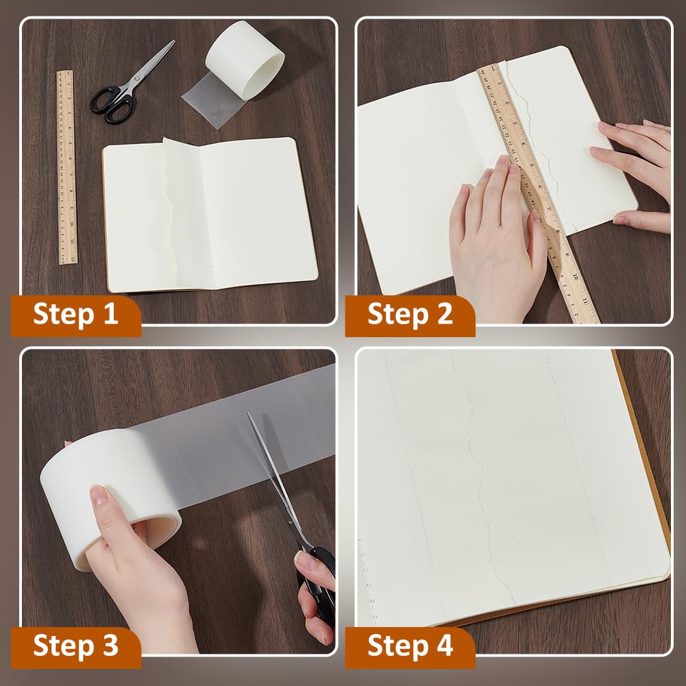 BENECREAT ruban réparation livre 7,6cm x 18,3m transparent