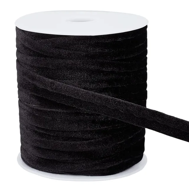 BENECREAT biais passepoil velours noir 12mm 16,4m