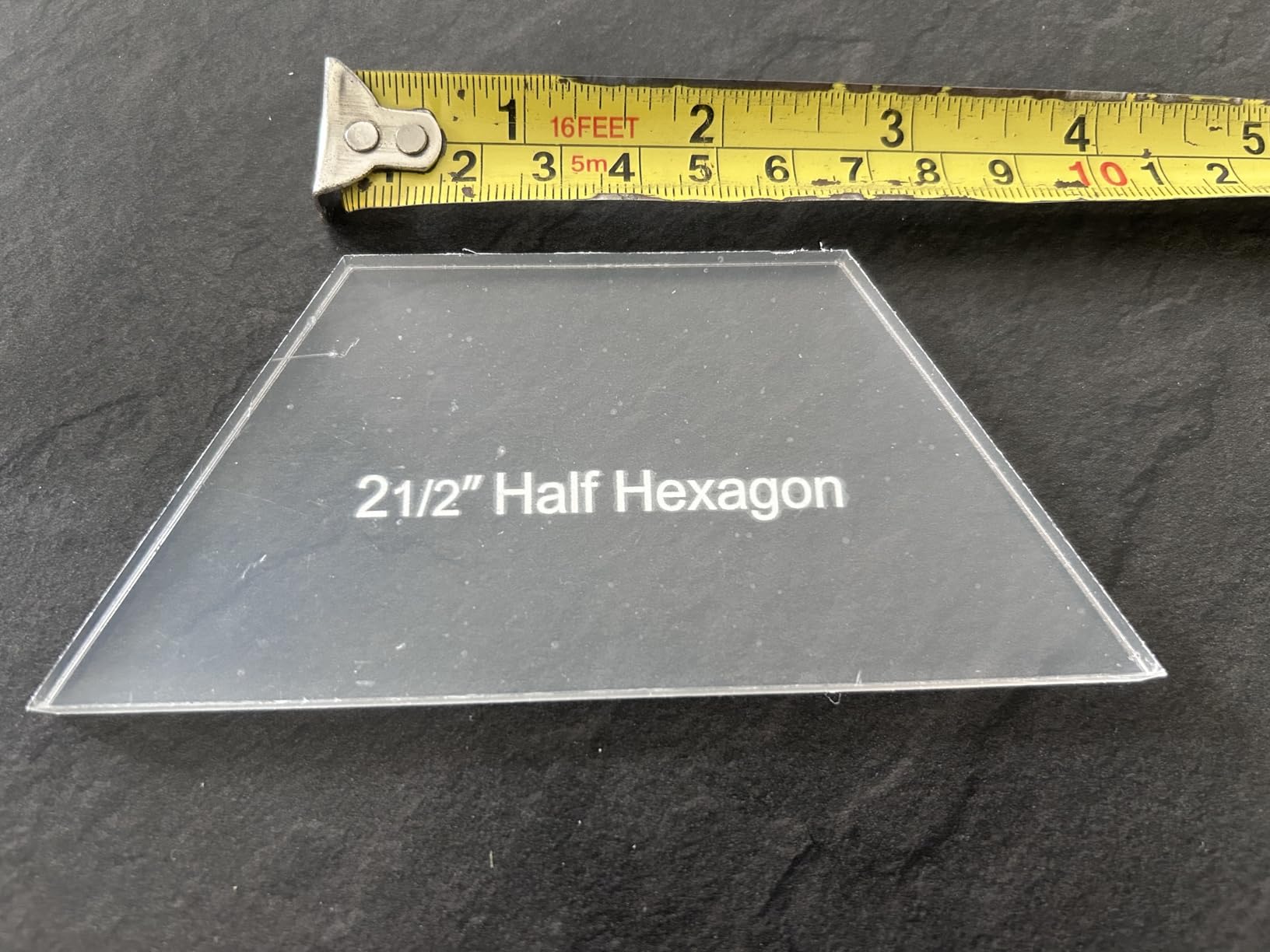 BENECREAT Gabarit couture demi-hexagone acrylique 8 tailles