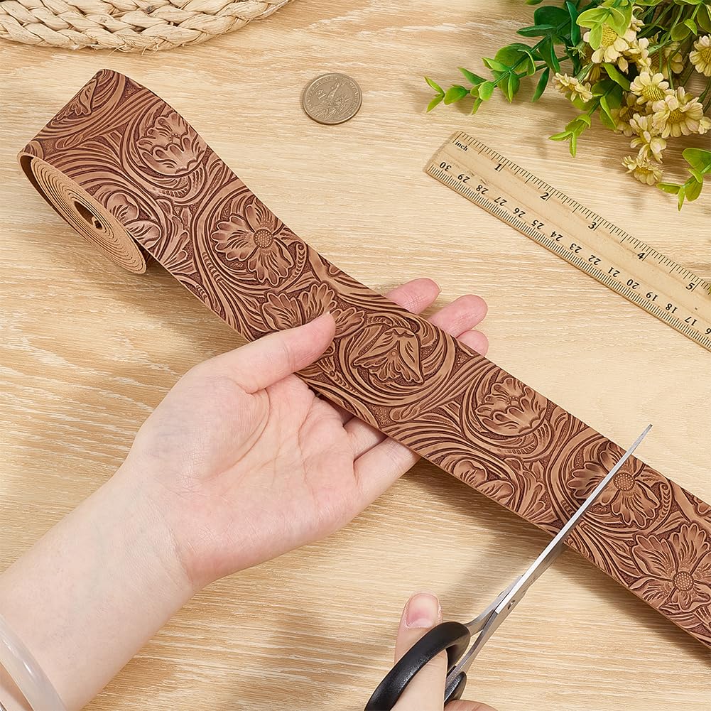 BENECREAT Simili cuir gaufré chocolat 2m 50mm