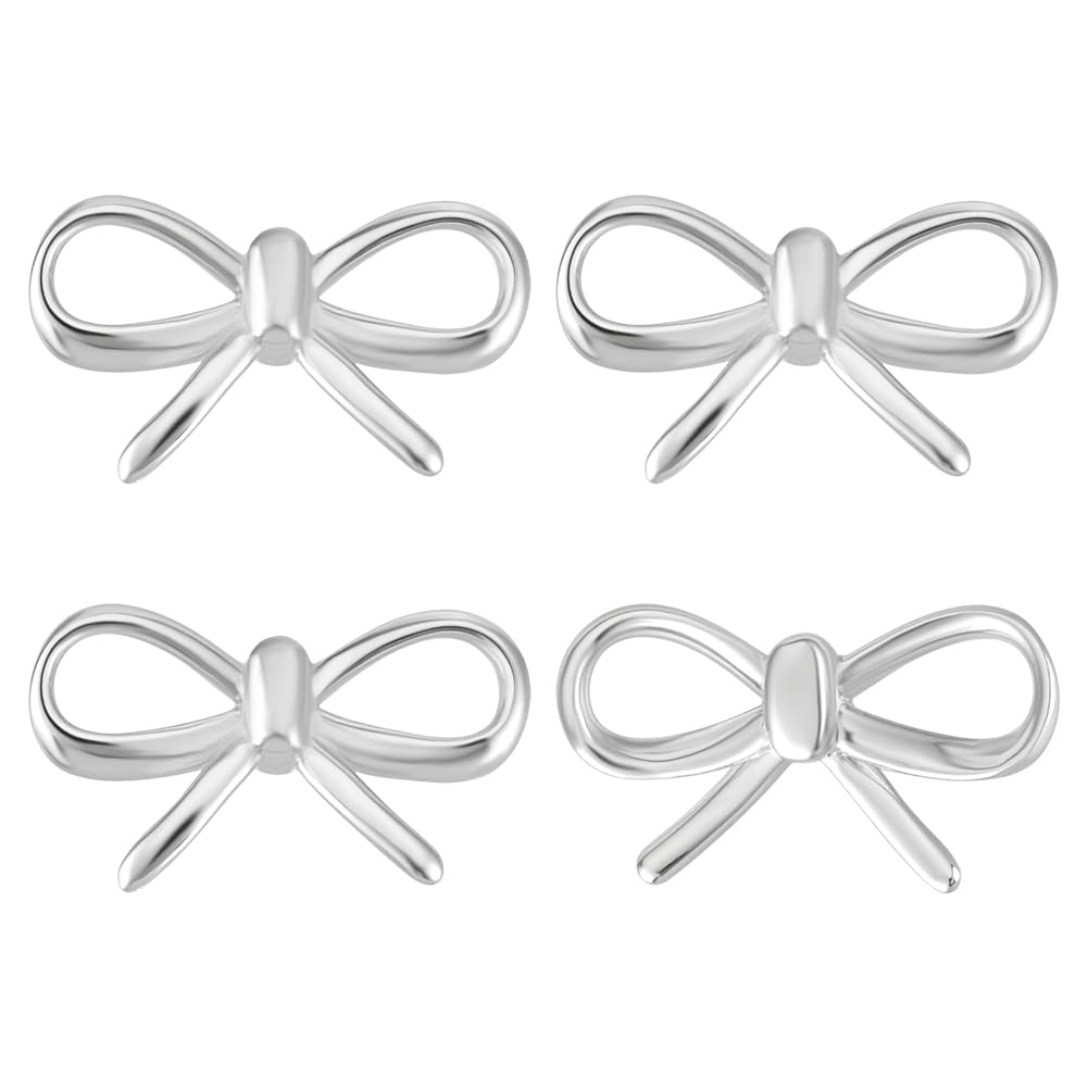 BENECREAT Perles Nœud Papillon Argent 925 4pcs Or 12mm