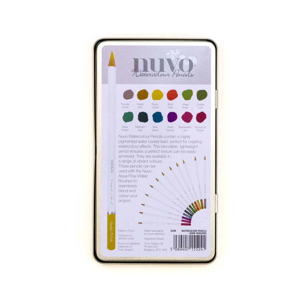 Nuvo Watercolor Pencils Dark Shadows crayons aquarelle 12pcs