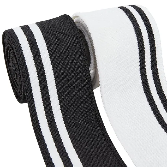BENECREAT Bord-Côte Stretch Noir Blanc 4x110cm Rayures