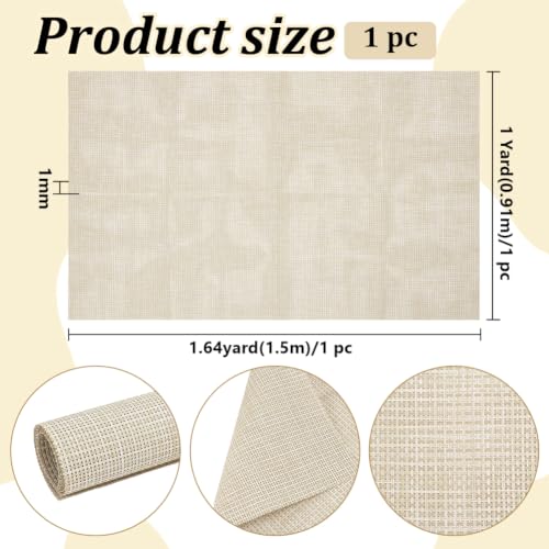 BENECREAT Tissu Maille Vinyl Tressé Beige 0,9x1,5m Extérieur