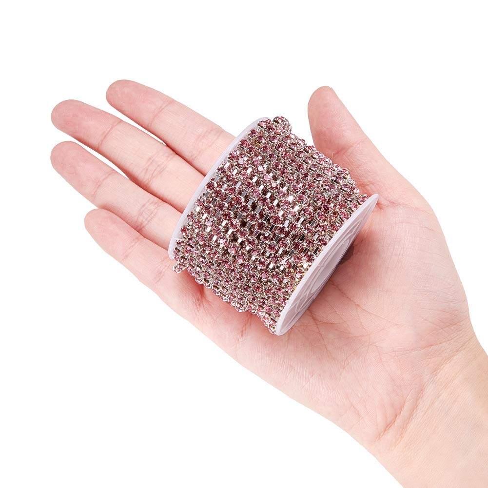 BENECREAT chaîne strass 3mm rose clair 9,14m