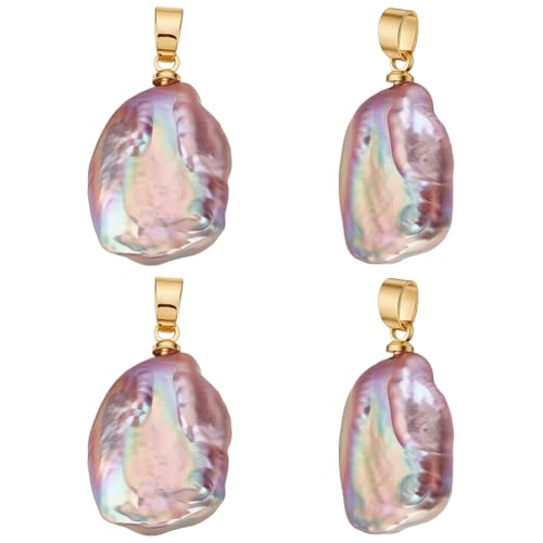 BENECREAT Perles Baroques 22-24mm Lot 4 Pendentifs Colorés