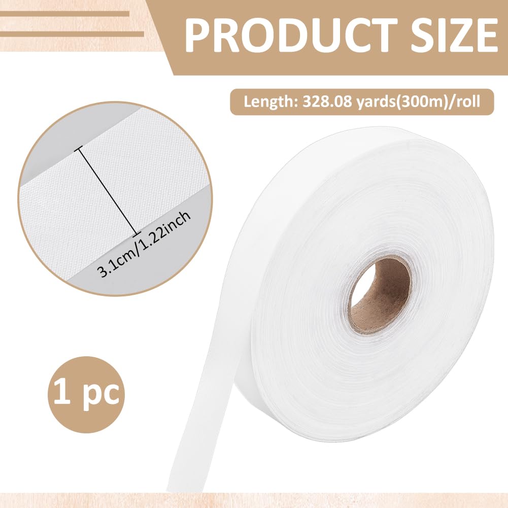 BENECREAT Ruban Biais Blanc 300m x 31mm Polyester Oxford