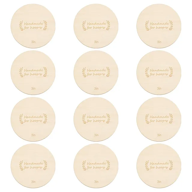 BENECREAT Disques Bois Broderie 76mm Lot 12 Brut