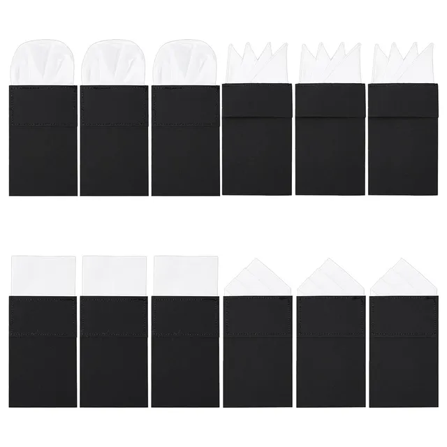 BENECREAT pochettes costume coton 18,5 cm lot de 12