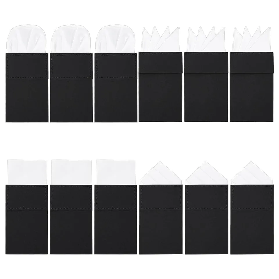 BENECREAT pochettes costume coton 18,5 cm lot de 12