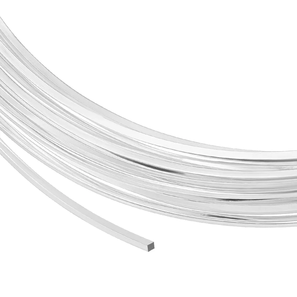 BENECREAT Fil Laiton Argenté Carré 1 mm 5 m Bijouterie