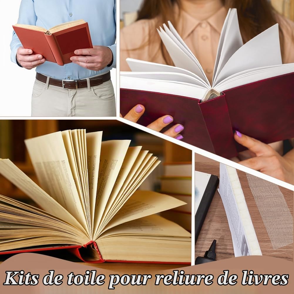 BENECREAT Toile gaze coton reliure livre 115x100cm 3 feuilles