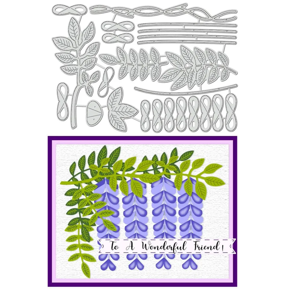 BENECREAT Fleurs de Glycine matrice découpe métal
