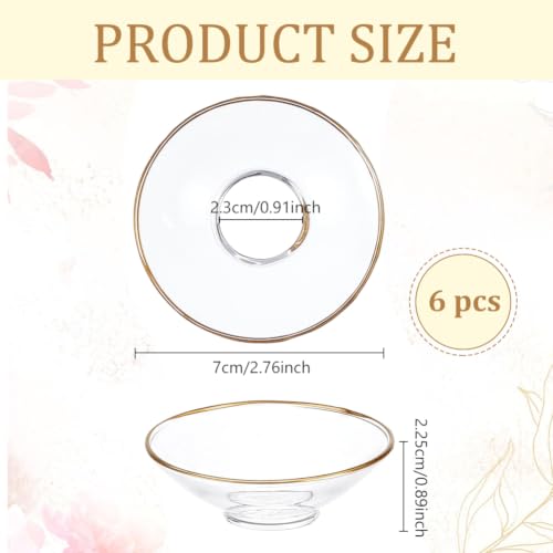 BENECREAT bobèche verre 70x22,5mm transparente 6pcs